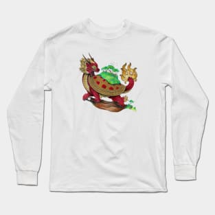 Red Asian Turtle Dragon Long Sleeve T-Shirt